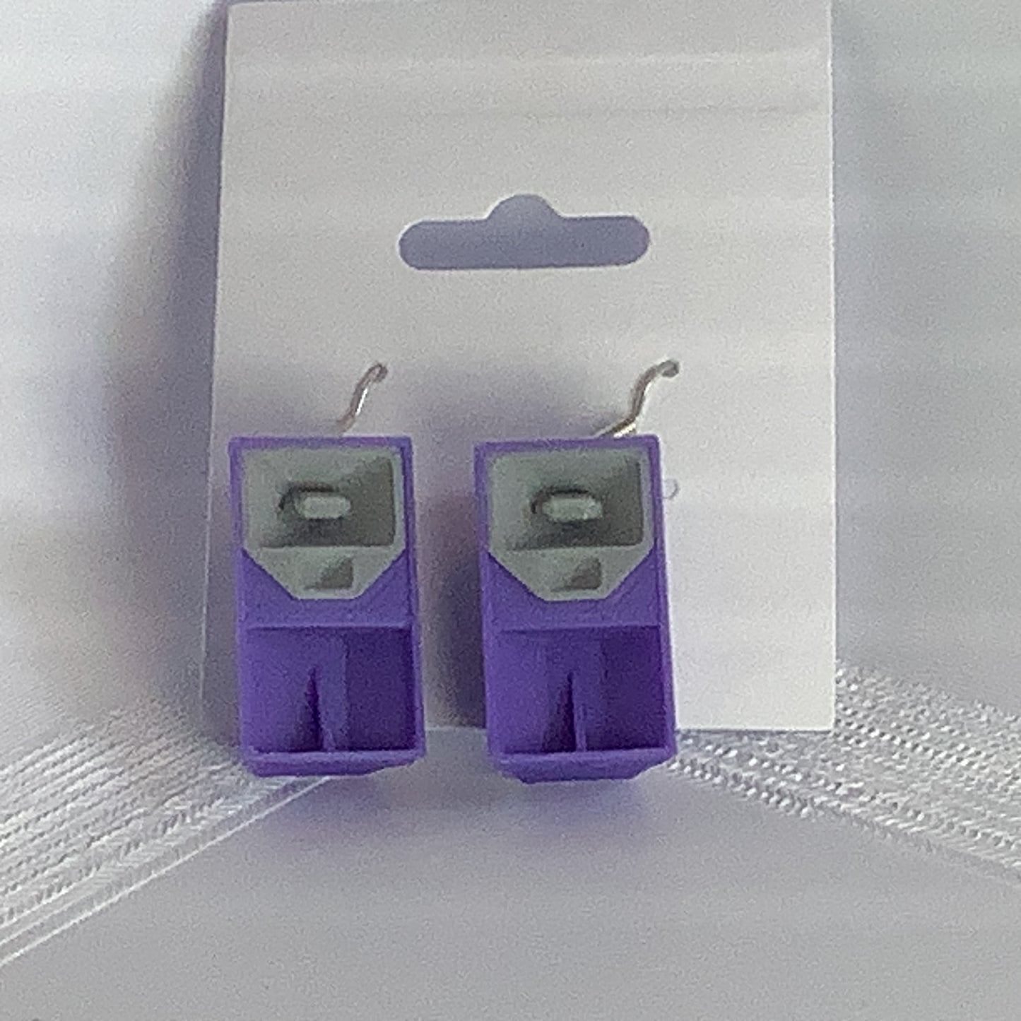 Purple/Grey Funktion One Earrings