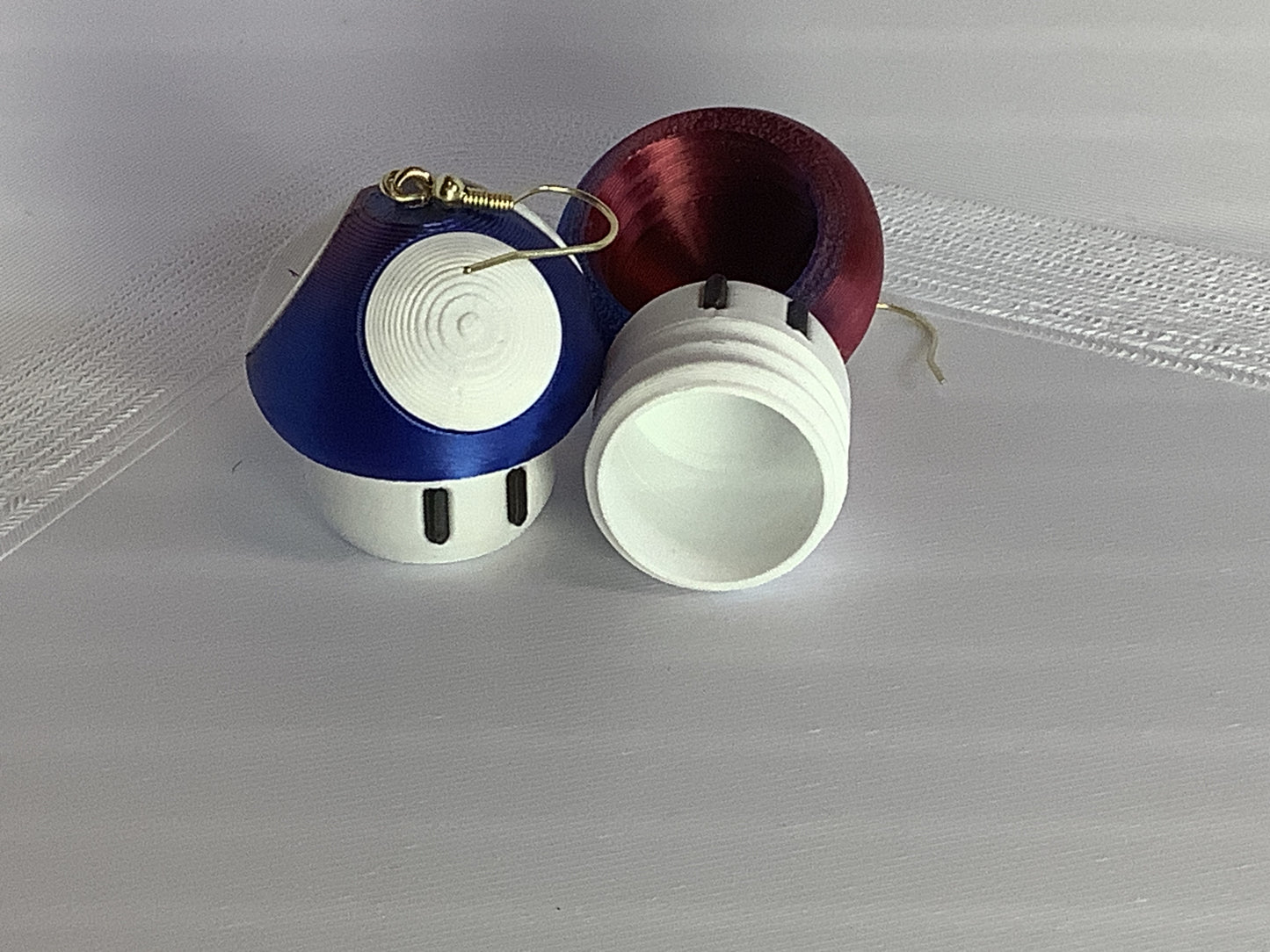 Red/Blue Dual color Stash Container Earrings