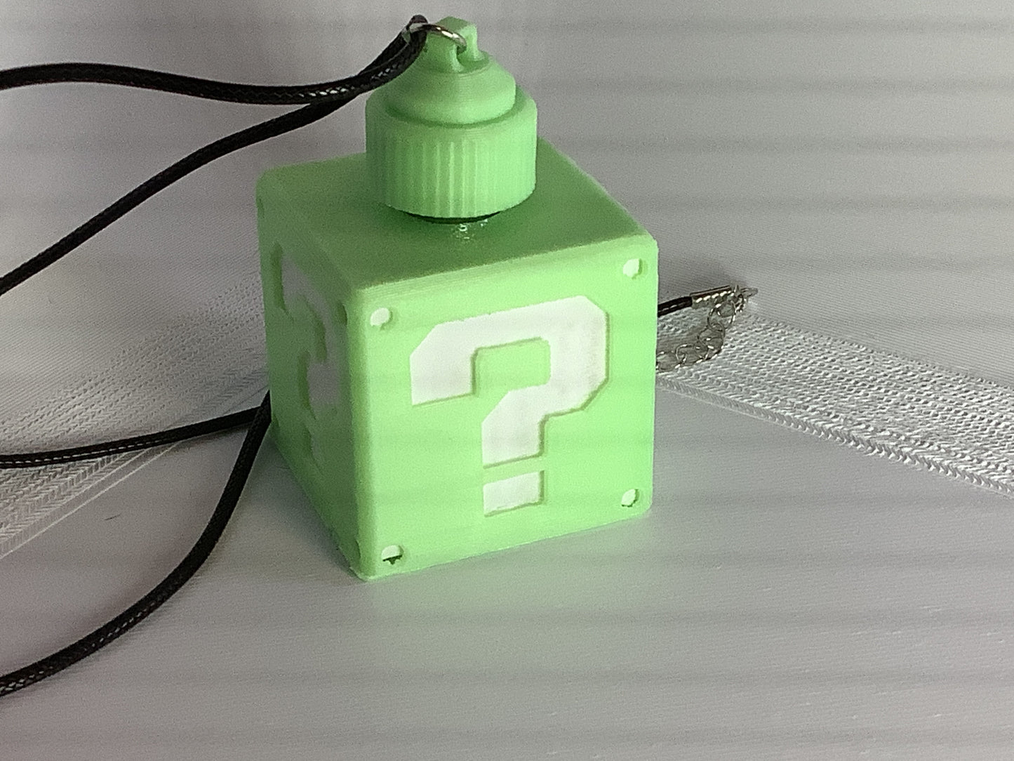 Green Glow in the Dark LED Power Block Necklace