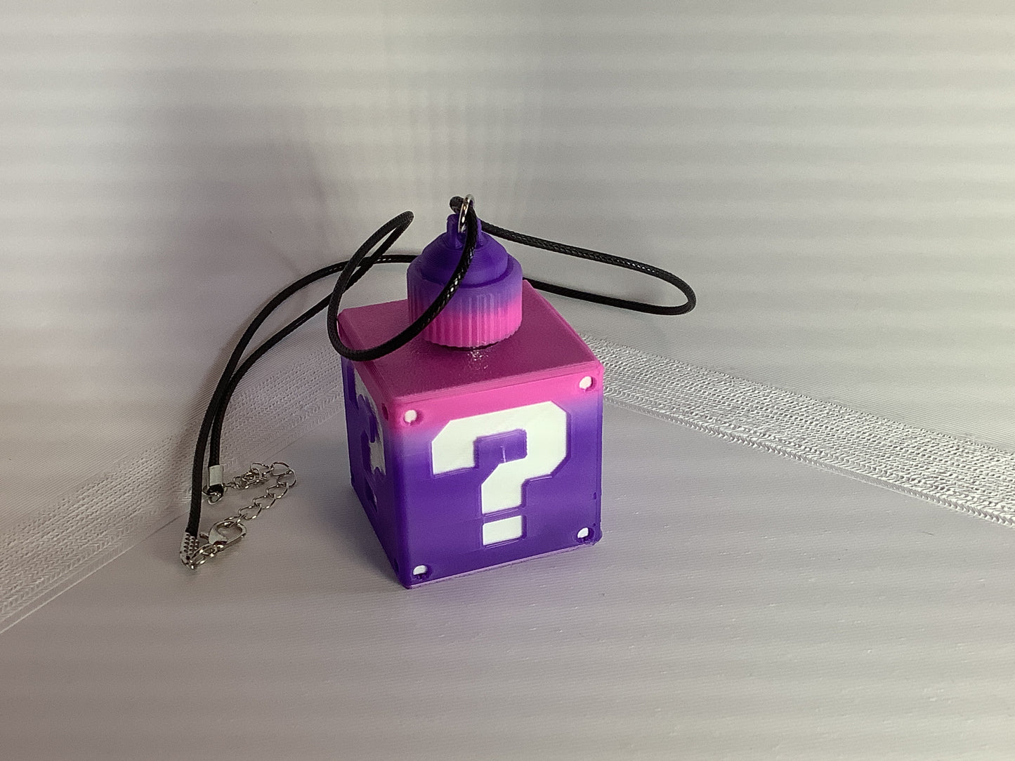 Purple/Pink Gradient Led Power Block Necklace