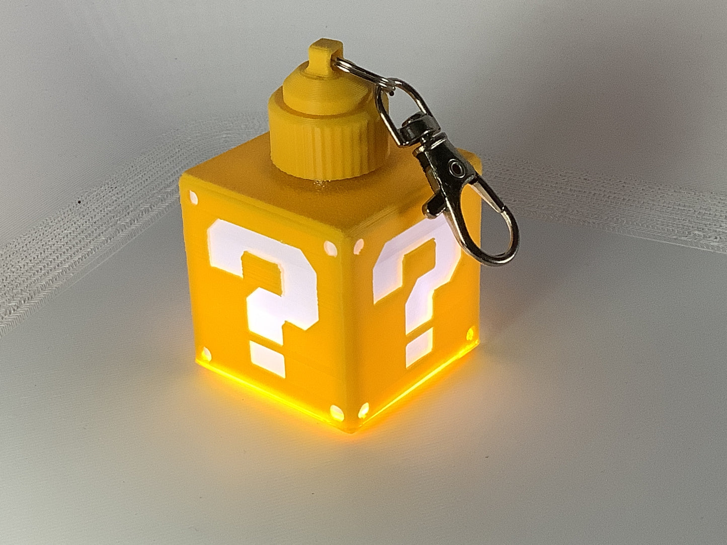 Yellow LED Power Block Keyring