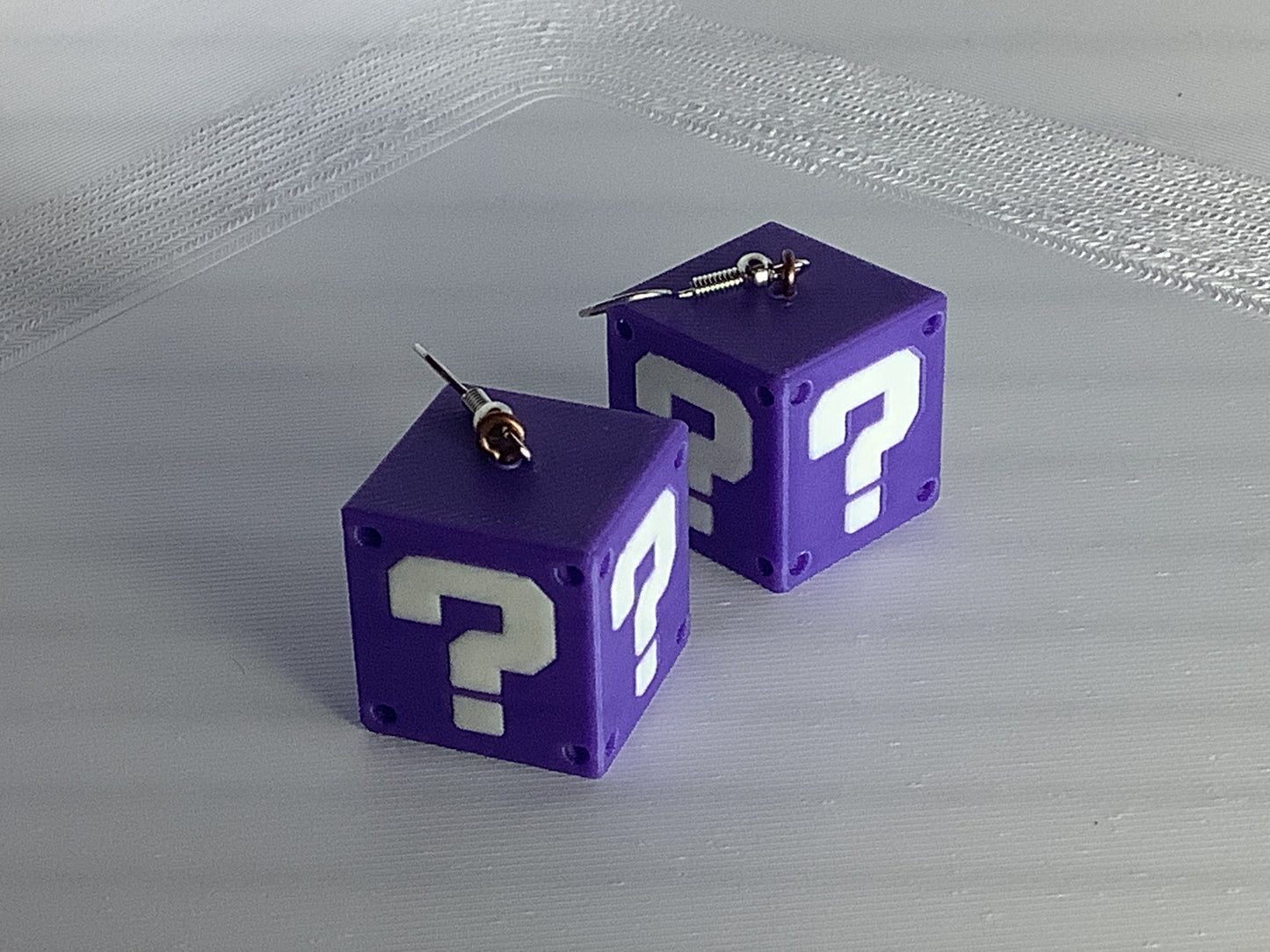 Purple Power Block Earrings