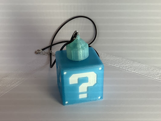 Blue Glow in the dark LED Power Block Necklace